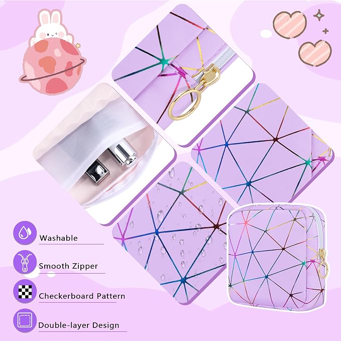 Likesing First Period Kit for Girls, 5.3" Tampon Holder for Purse, Menstrual Starter Tampon Bag Pad Pouch, Emergency Sanitary Napkin Storage Bag Teen Period Kit Gifts for Tweens