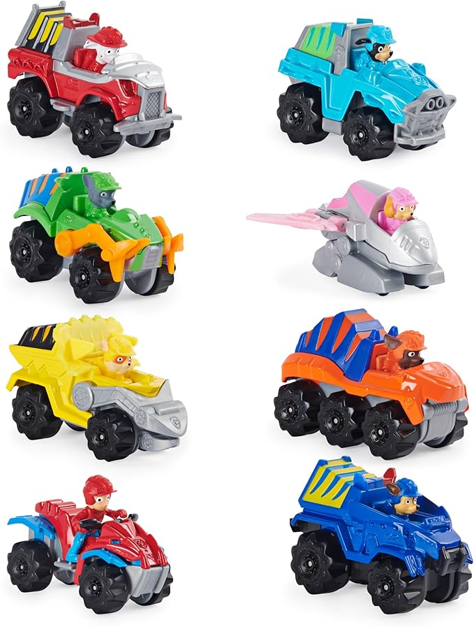 Paw Patrol, True Metal Dino Rescue Gift Pack of 8 Collectible Die-Cast Vehicles, 1:55 Scale