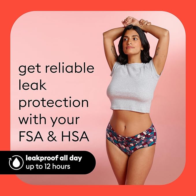 Thinx for All Hi-Waist Period Underwear, Holds 12 Tampons*, Leakproof, Odor Control, 2-Pack Reusable