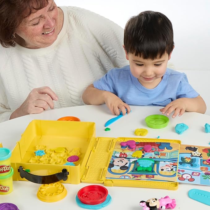 Play-Doh Disney Junior Mickey Mouse Clubhouse, Shape a Story Playset, Storage & Travel, Arts & Crafts Preschool Toys for Kids 2+