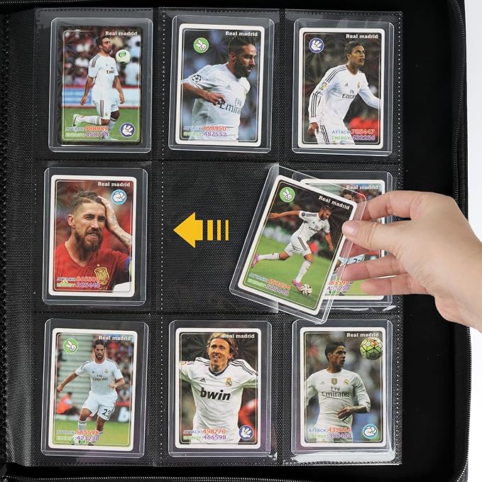 Toploader Binder,Toploader Hard Cases, 9-Pocket Pages Sleeves Hold up 288 Cards.Toploader Card Binder with Sleeves for “3×4” rigid，Card Holder(White)