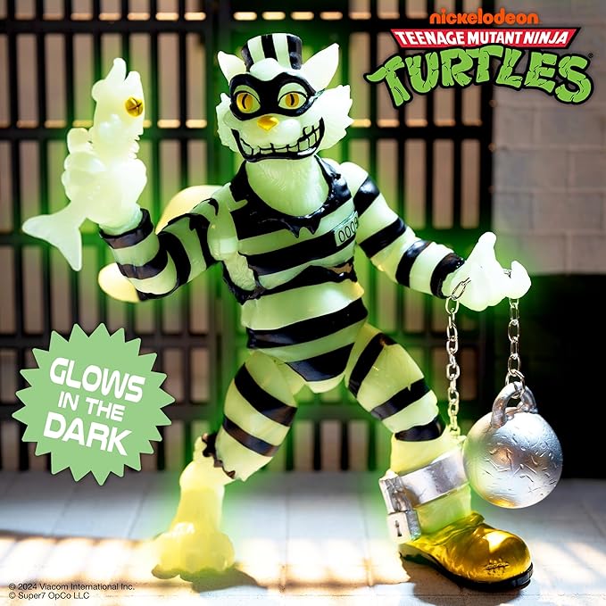 Super7 ULTIMATES! Teenage Mutant Ninja Turtles Scratch Cat (Glow in The Dark) - 7" TMNT Action Figure with Accessories Classic Cartoon Collectibles