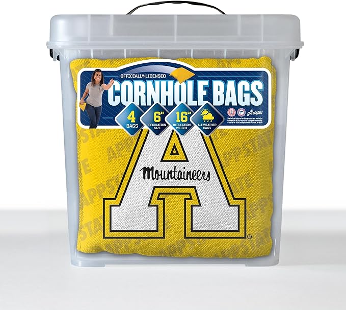 YouTheFan Officially-Licensed NCAA Set of 4 Cornhole Bags - All Weather Regulation 6” x 6” Size - 16oz Weight - Designed in USA