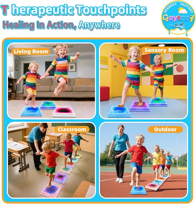 Light Up Stepping Stones for Kids Ages 3+ - Non-Slip Sensory Balance Stones for Toddler Balance, Sensory Play & Motor Skills