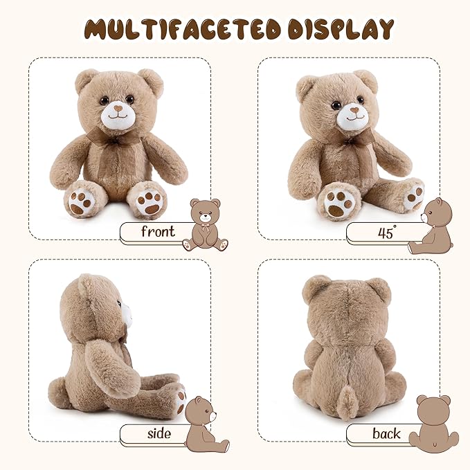 Brown Teddy Bear Stuffed Animal Small Teddy Bear with Heart Plush Toys Stuffed Animals for Her Cute Stuffed Animals Teddy Bears Stuffed Bear Plush 9 Inch Animal Plushies Halloween