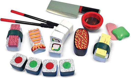 Melissa & Doug Sushi Slicing Wooden Play Food Set