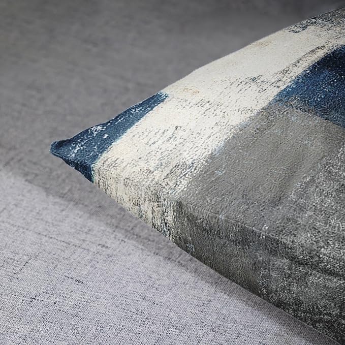 Emvency Throw Pillow Covers Set of 2, 22 x 22 Inch, Abstract Modern Blue | Painting Gray Outdoor Decorative Square Pillow Cases Couch Cushion Case for Couch Bed Sofa Living Room Home Decor