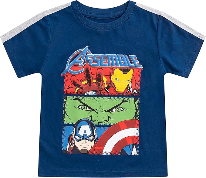 Marvel Boys' Marvel Avengers Boy's 4-Pack Superhero Short Sleeve Tee Shirt Set