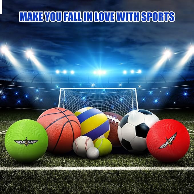 Jerify 8.5 Inches Playground Balls Kickball Bulk, Colorful Inflatable Sports Bouncy Balls, Dodgeball, Kickball for Official Play, and Fun Indoor and Outdoor Toys and Gift