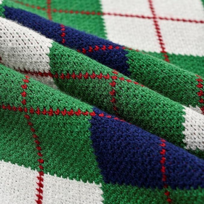 Women's Sweater Vest,Y2K Sleeveless Pattern Preppy Style Knitted Crop Tank Top for Girl