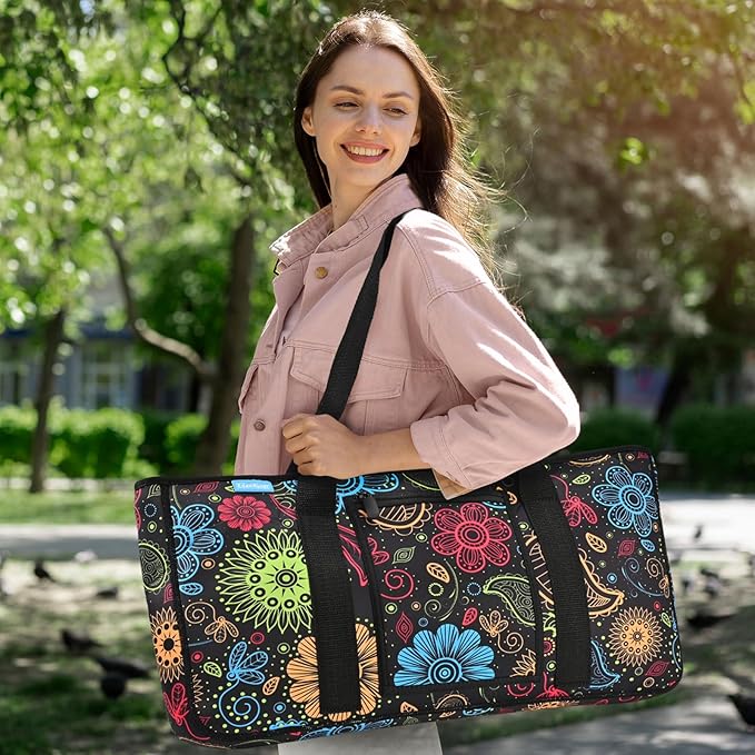 EdenRiver Mahjong Bag Stylish Tile Game Case for Tiles and Racks, Mahjong Accessories Organizer with Two Wrappers, Portable Mahjong Case Only, Ideal Mahjong Rack Bag for Women or Men (Paisley)