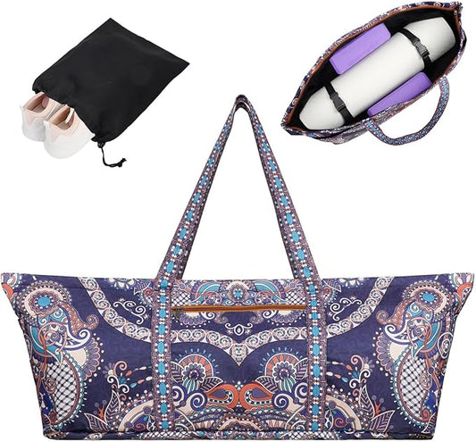 Yoga Mat Bag Yoga Mat Carrier with Shoes Compartment & Wet Pocket Pilates Bag with Zipper Pockets & Yoga Mat Holder Strap Yoga Bags and Carriers Fits All Your Stuff