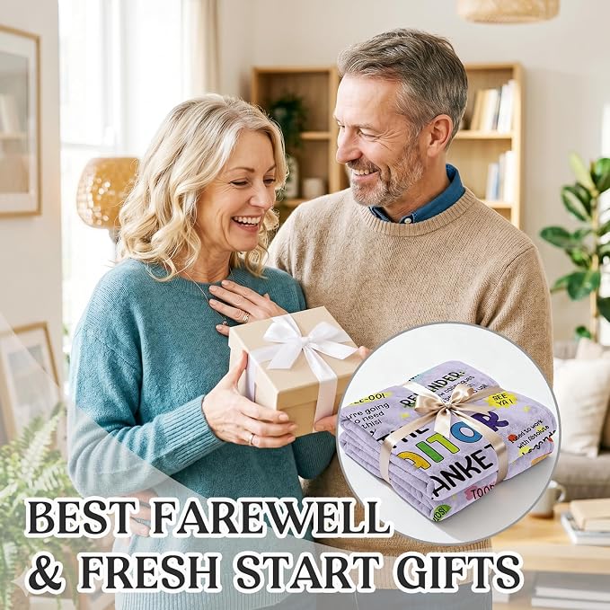 Farewell Gifts for Coworkers, Coworker Leaving Gifts for Women, Men | Purple Traitor Blanket 60" X 50", Goodbye&Going Away Gifts for Coworkers, Leaving Job Gift for Employee Colleague Boss