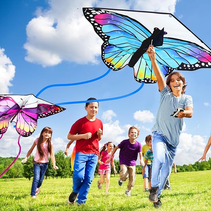 Leitee 6 Pack Large Kite for Kids and Adults Butterfly Kite for Kids Age 4-8-12 Dragonfly Owl Parrot Eagle Goldfish Teens Toy Easy to Fly for Game Beach Outdoor Activities Gifts(Cute Style)