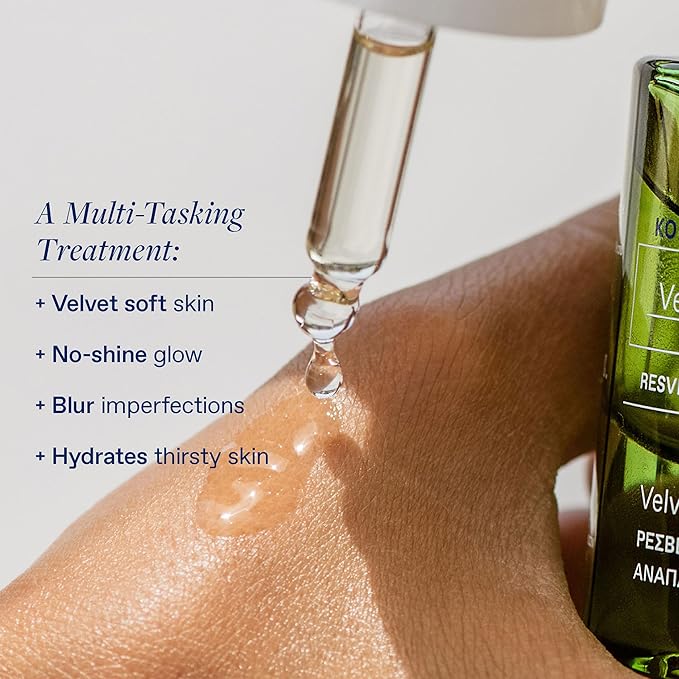 KORRES Santorini Grape Velvet Skin Drink, Hydrating Serum with Resveratrol, Grape Extract and Grape Seed Oil for Skin Care, Antioxidant Rich Face Oil to Support Smooth and Replenished Skin, 1 fl oz