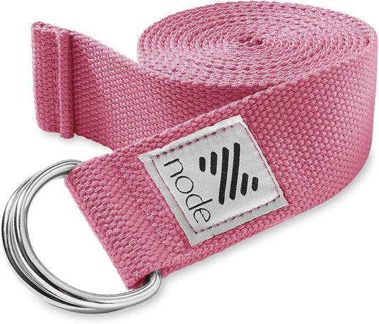 7-1/2' Yoga Strap for Stretching, Woven Cotton Blend Yoga Strap with Adjustable D-Ring Buckle for Exercise, Therapy and Fitness