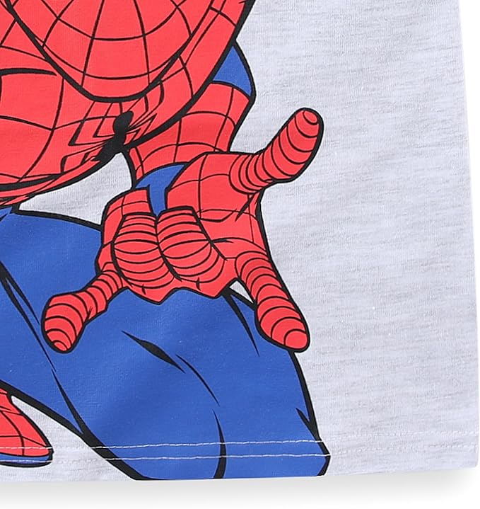 Marvel Spider-Man Boys Short Sleeve T-Shirt and Jogger Pants Set for Toddlers and Big Kids – Blue/Red/Grey