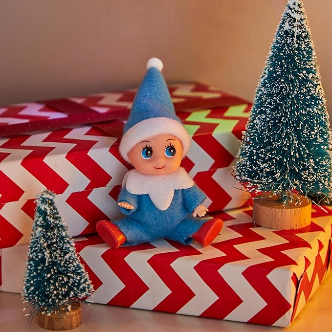 JOYIN 1 Pack Christmas Blue Tiny Elf Soft Plush Toy for Adults Kids Accessories Party Favors Xmas Party Supplies Christmas Decor, Xmas Gift