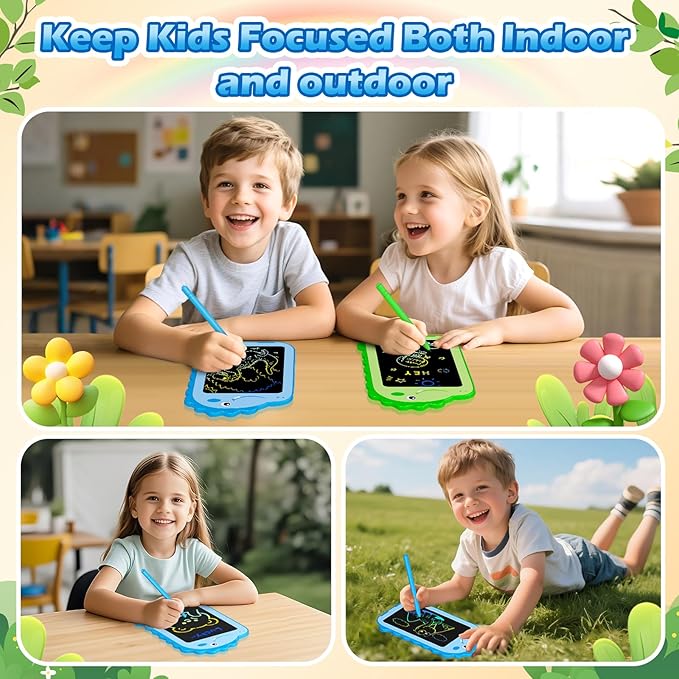 2 Pack LCD Writing Tablet for Kids, 6.5 Inch Colorful Doodle Board Drawing Tablet, Educational Kid Toys, Doodle Pad Dinosaur Toys for 3 4 5 6 7 8 Year Old Boys Girls