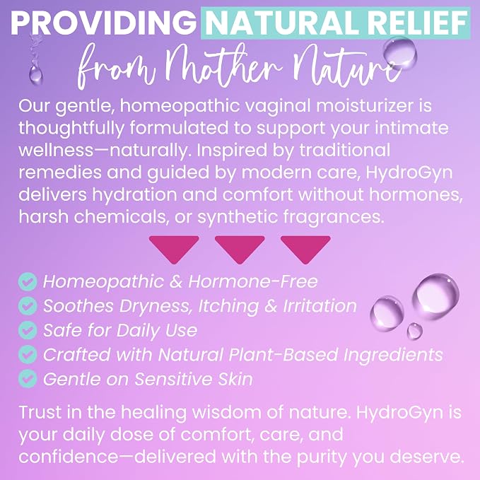 Hydro GYN Vaginal Moisturizer | Long Lasting for Vaginal Dryness & Irritation | Hyaluronic Acid & Vitamin E | Feminine Care Hormone Free | Pre and Post Menopausal | 3 Pre Filled Applicators
