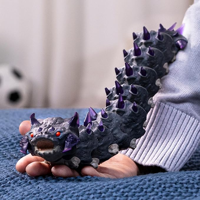 Schleich Eldrador Creatures - Big, 10" Shadow Worm. Cool Movable Action Figure for Boys and Girls. Fun, Imaginative Play Figurine. Durable, Fantasy Animal Beast Monster Toys for Kids Ages 7+, 70830