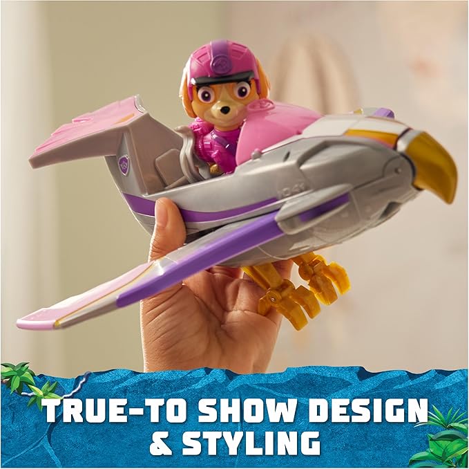 Paw Patrol Jungle Pups, Skye Falcon Vehicle, Toy Jet with Collectible Action Figure, Kids Toys for Boys & Girls Ages 3 and Up