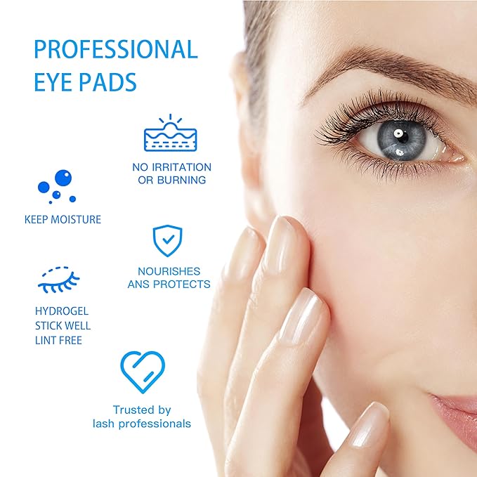 i-laesh 50 Pairs Hydrogel Under Eye Pads for Eyelash Extensions - Lint-Free Aloe Vera Gel Patches for Professional Lash Lift & Tint Supplies
