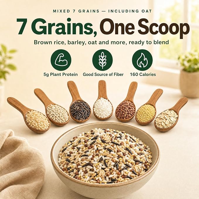 Jayone Mixed 7 Grains, 4 lbs - Korean Multigrain Rice Blend with Brown Rice, Barley, Millet & Sorghum