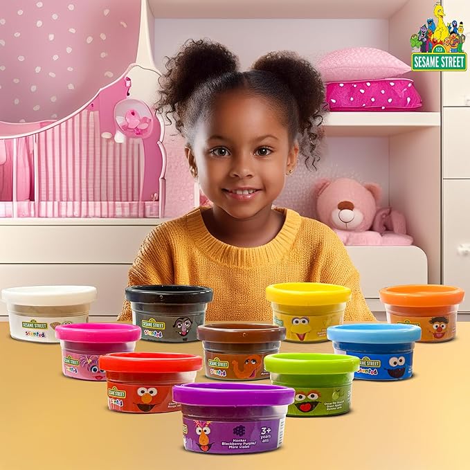 Sesame Street 10-Pack Dough | Sesame Street Mold & Create Dough | Elmo, Cookie Monster, Big Bird & More | 1oz Can | Multi-color | Officially Licensed | 10-Pack