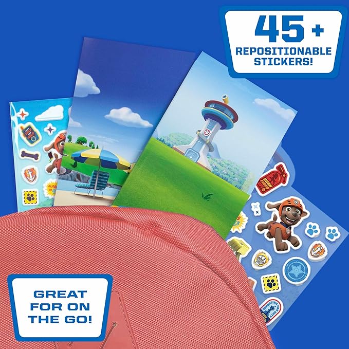 Paw Patrol Mini Sticker Playset - 6-Pack, 45 Reusable Puffy Stickers, Double-Sided Play Scenes, Repositionable Stickers, Travel Toy for Kids & Toddlers, Toddler Activities