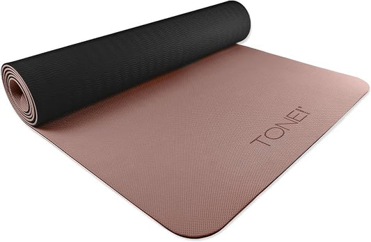 TONE Fitness Yoga Mat 1/4" Thick Non Slip Exercise & Pilates Mat for Home Workouts with Carrying Strap | Multiple Options
