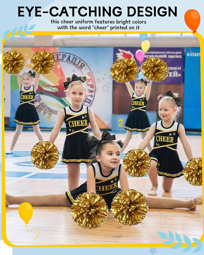 JenPen Cheerleader Costume Set Cheerleading Outfit Cheer Uniform Dress Cosplay for Halloween Party Gifts 3-9 Years