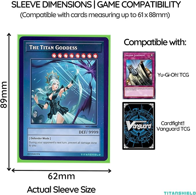 TitanShield (150 Sleeve/Slime Green Small Japanese Sized Trading Card Sleeves Deck Protector for Yu-Gi-Oh, Cardfight!! Vanguard & More