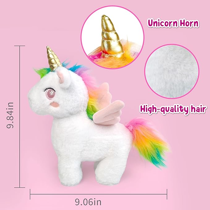 Unicorn Gifts for Girls with Stuffed Animals, Kids Unicorn Toys with Plush Pet & Diary & Water Bottle, Birthday Gifts for Girl Ages 3 4 5 6 7 8 Years Old.