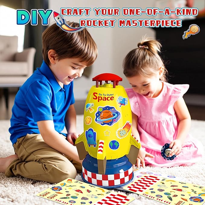 Water Rocket Sprinkler for Kids, Outdoor Summer Launcher Toy, Fun Backyard Sprinkler for Lawn Garden Play, Great Gift for Toddlers Boys Girls Ages 3-12 Years Old
