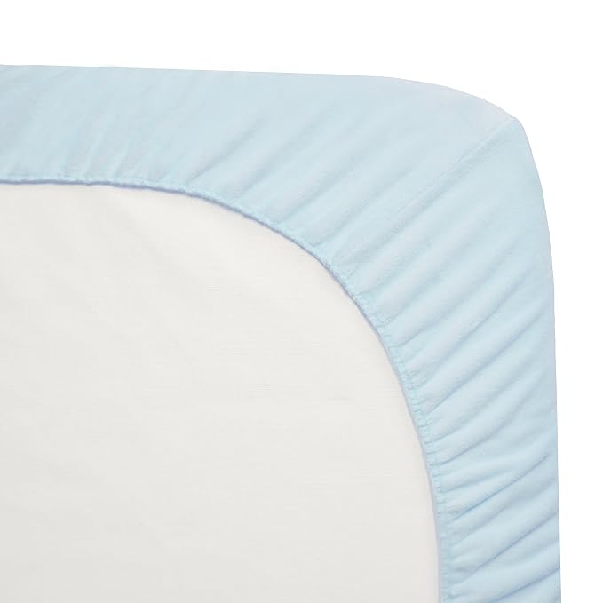American Baby Company Heavenly Soft Chenille Fitted Pack N Play Playard Sheet 27" x 39", Warm and Cozy Chenille Pack and Play Sheet, Blue, for Boys and Girls, Fits Most Mini Crib Mattresses