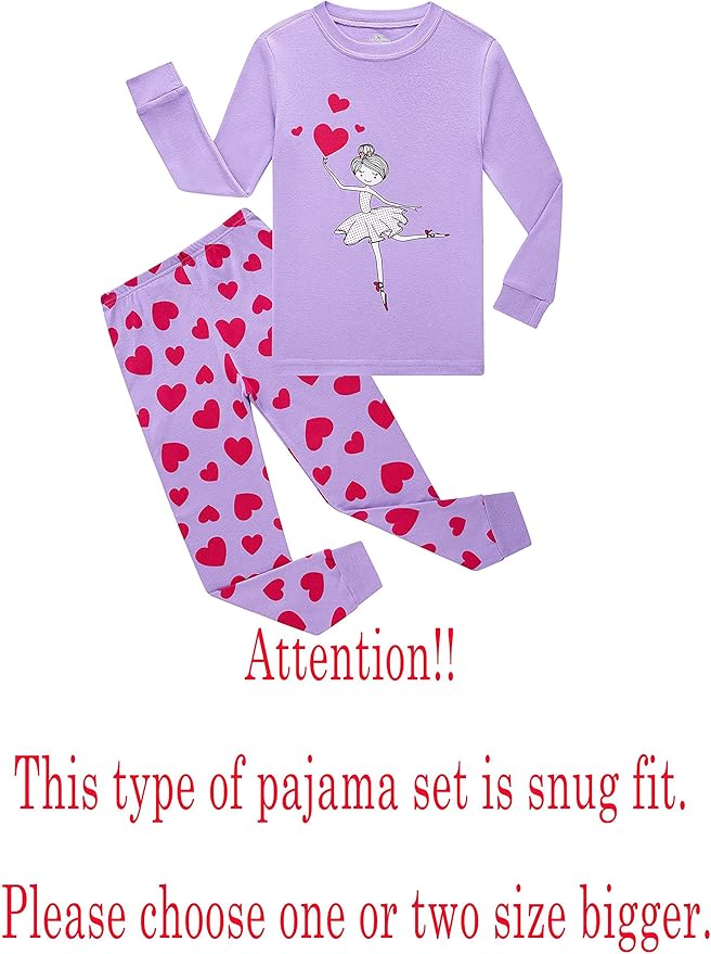 Family Feeling Kids & Toddler Girls Boys Pajamas 2 Piece Pjs Set 100% Cotton Sleepwear