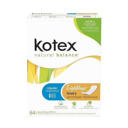 64 Kotex Lightdays Unscented PANTILINER - Regular