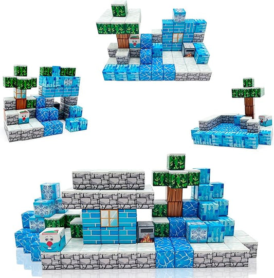 150 PCS Magnetic Building Block Set, 1 INES Educational Construction Toy Blocks for Kids, STEM Learning Assembly Toys