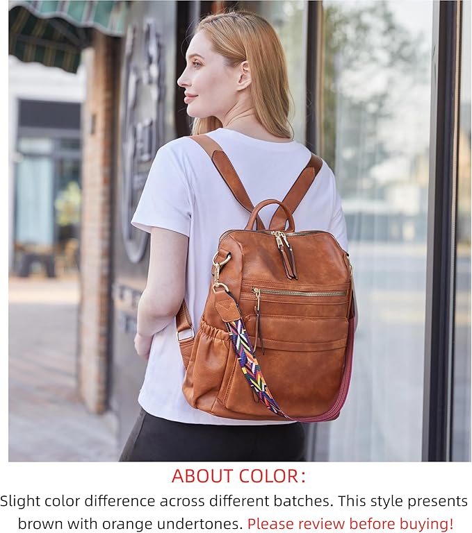 Dora & Liz Womens Backpack Purse Leather Fashion Travel Backpack Purse for Women Designer Ladies Shoulder Bags