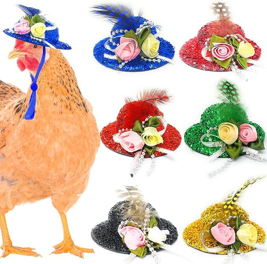6 Pieces Chicken Hats, Doll Hats, Bear Clothes, Stuffed Animal Clothing, Chicken Helmets