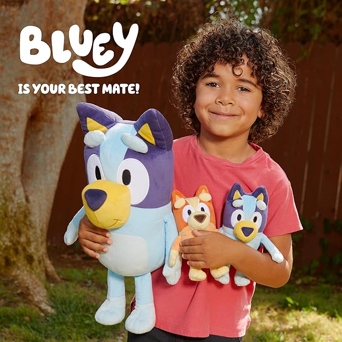 Bluey Heeler Family Stuffed Animal Set of 4, 7-8”, Soft, Bingo, Bandit, and Chilli Plush Figure Toys, Cuddly Plush Toys for Kids Ages 3+