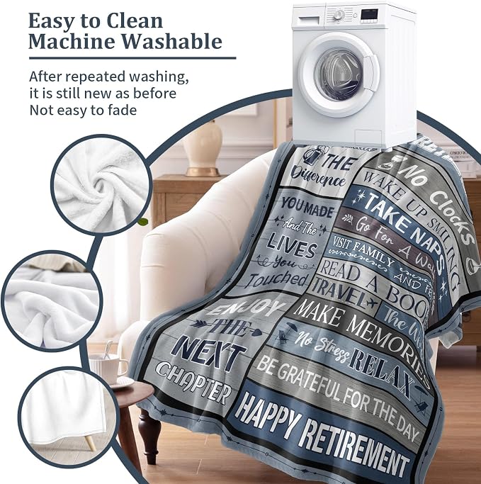 Retirement Gifts for Men/Women 2026, Retirement Blanket for Men 60"x50" | Men Retirement Gifts, Happy Retired Gifts Throw for Male, Teacher, Coworker, Dad