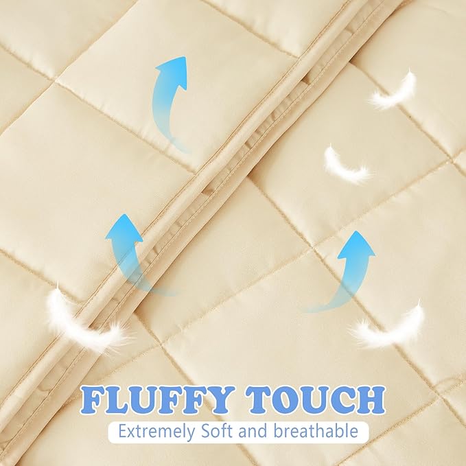 Weighted Blanket - 2 lbs Ivory Heavy Blanket, 20"x30", Small Size Breathable Lap Blanket