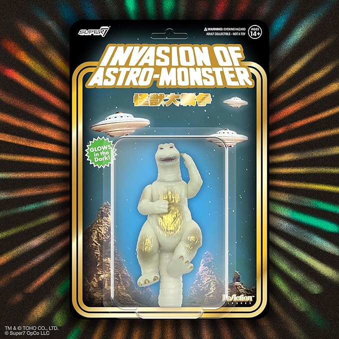Super7 Toho Godzilla '65 Victory Celebration (Glow in The Dark) Reaction Figure - 3.75" Toho Godzilla Action Figure Classic Monster Movie Collectibles and Retro Toys