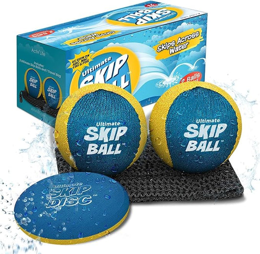 Activ Life The Ultimate Skip Ball – Water Bouncing Ball (2 Pack) Create Lasting Memories with Your Friends & Family at The Beach, Lake or Pool - Great for All Ages