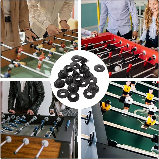 Table Foosball Bushings,10Pairs Table Football Board Bearings, Football Bearing Rods Foosball Machine Accessories, Shafts Covers Parts (Hole Diameter 16mm)