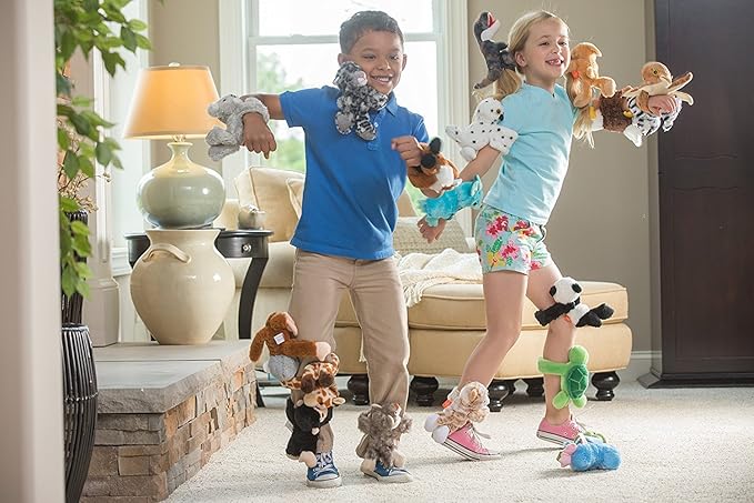 Wild Republic Huggers Wolf Plush Toy, Slap Bracelet, Stuffed Animal, Kids Toys (19556), 5"