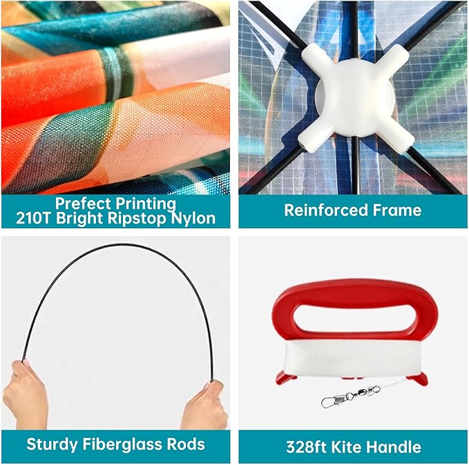 Mint's Colorful Life Butterfly Kite for Kids & Adults Easy to Fly, Large Single Line Kites with 300ft String Kite Handle