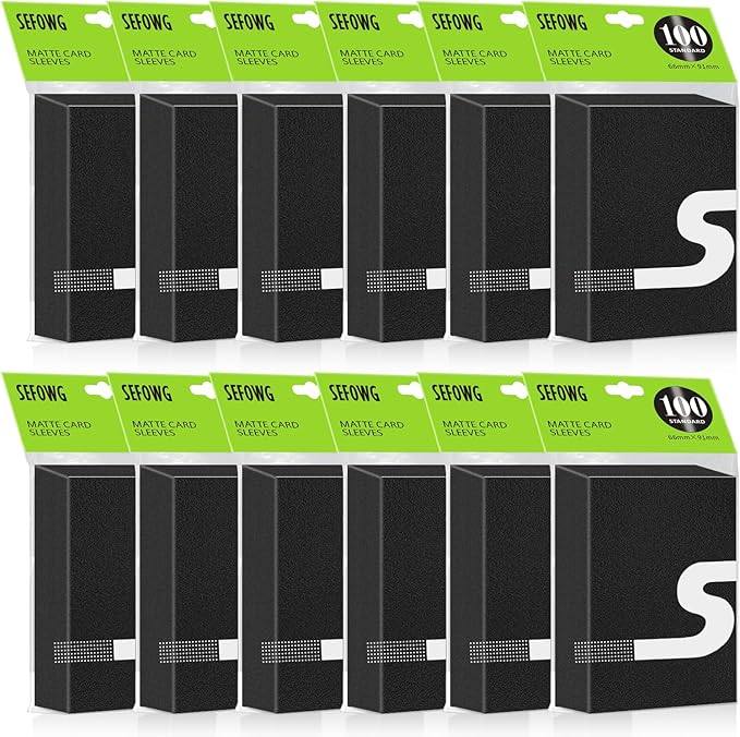 1200 Count Black Card Sleeves, Matte Card Sleeves, Standard Magic Cards Sleeve for MTG, TCG, Sturdy Shuffling Deck Protectors for MTG TCG Trading Sports Baseball Game Cards